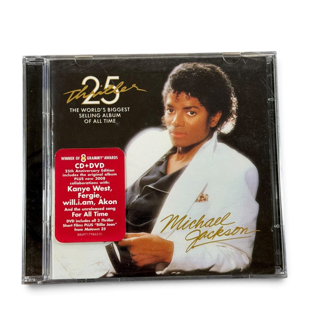 Michael Jackson Thriller 25th Anniversary Edition CD DVD New Sealed HYPE STICKER